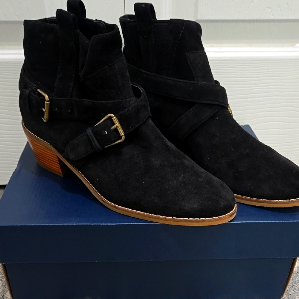 Women's Black Suede Ankle Boots
